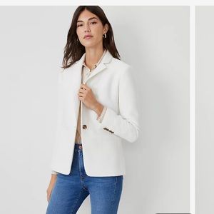 Ann Taylor Hutton Blazer White Tweed 18T